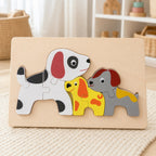 Chunky Wooden Animal Puzzle – Toddler 3D Puzzle, 8 Designs