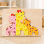 Chunky Wooden Animal Puzzle – Toddler 3D Puzzle, 8 Designs