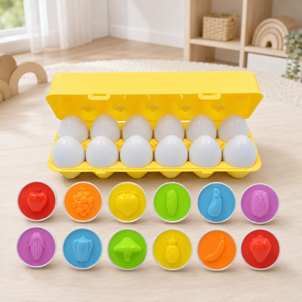 Matching Eggs – Color & Shape Sorting Egg Set, 12 pcs