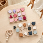 Soft Silicone Shape Stacker – Baby Geometric Sorting Puzzle, elevated lifestyle view
