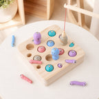2-in-1 Magnetic Fishing & Bug Catching Game – Wooden Focus Toy, elevated lifestyle view