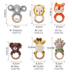 Crochet Animal Baby Rattle – Wooden Ring Teether & Newborn Sensory Toy