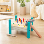 Wooden Rivet Peg Board – Montessori Hand-Eye Coordination Toy, in a bright Scandinavian nursery