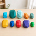 Wooden Balancing Stones – Rainbow Stacking Rocks, 10–36 pcs