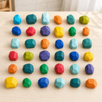 Wooden Balancing Stones – Rainbow Stacking Rocks, 10–36 pcs